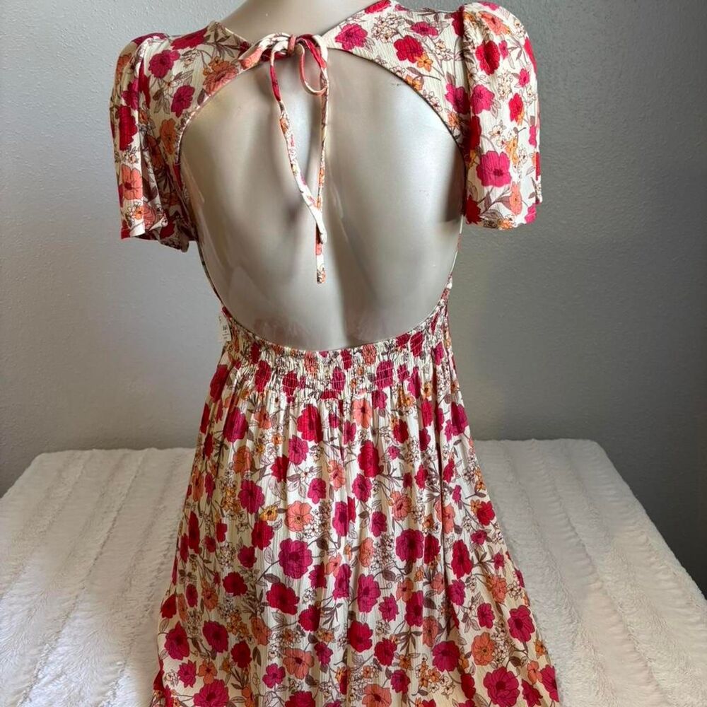 Floral Mini Dress Cottagecore Y2K Coquette NEW - Picture 3 of 4